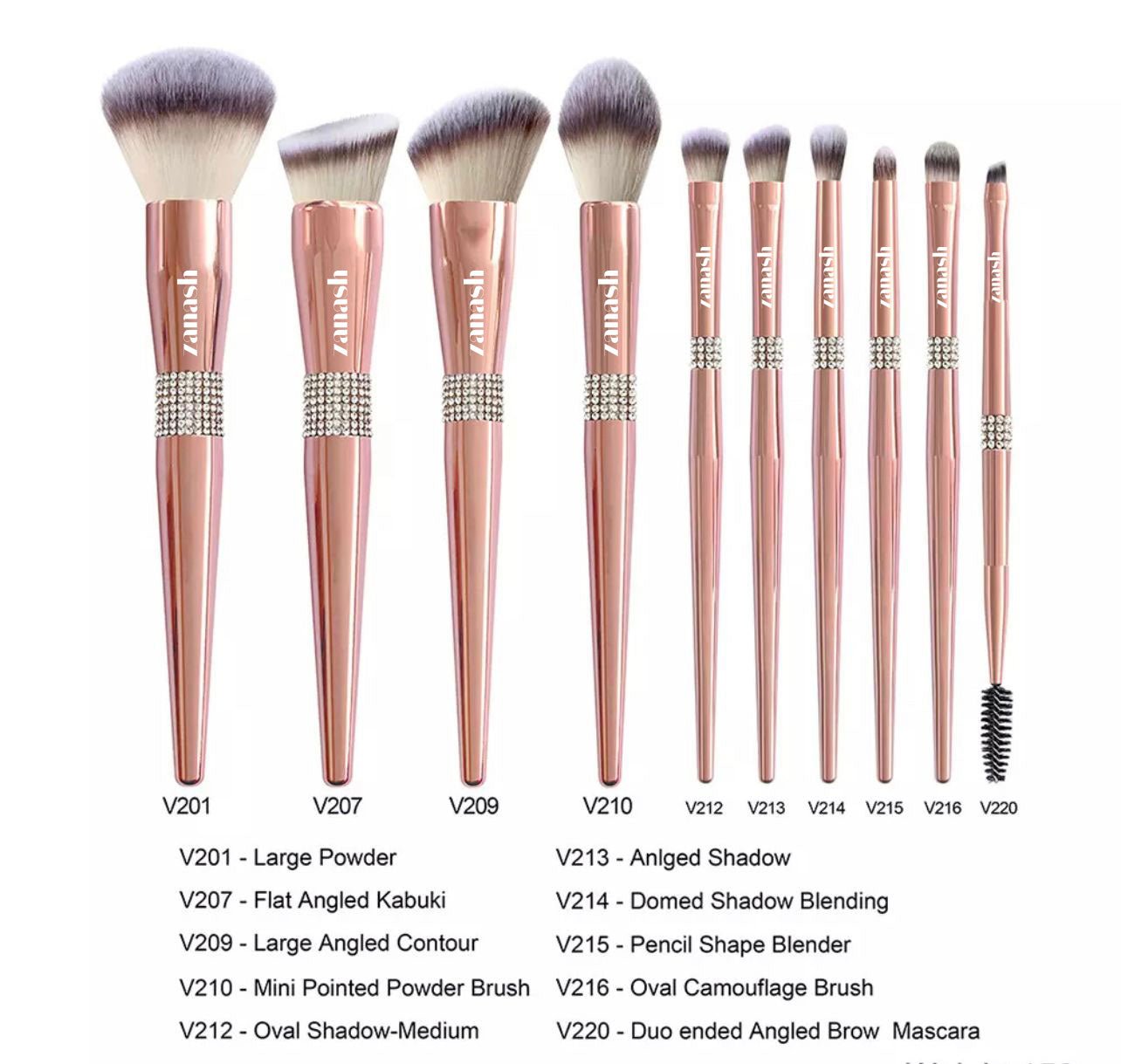 Zanash all-in-one makeup brush set